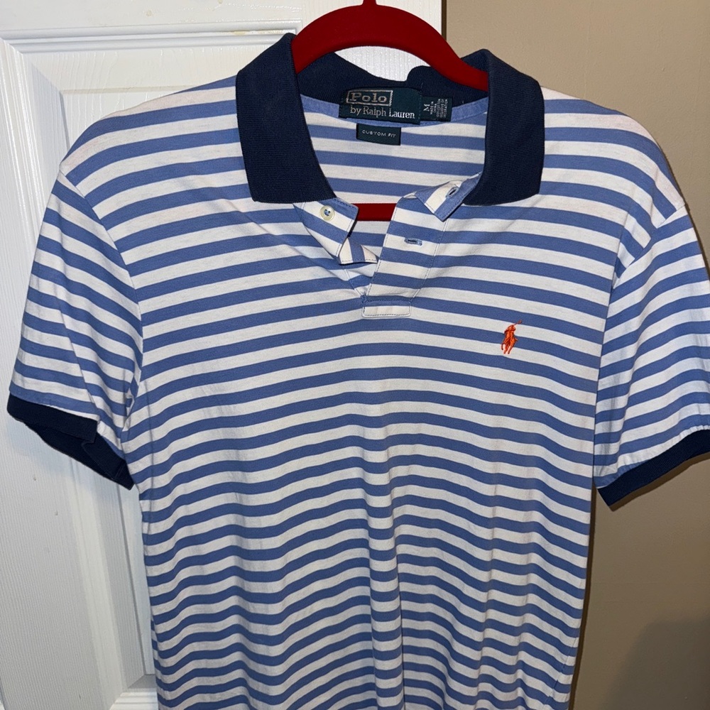 Polo by Ralph Lauren Navy and White Striped Polo Shirt
